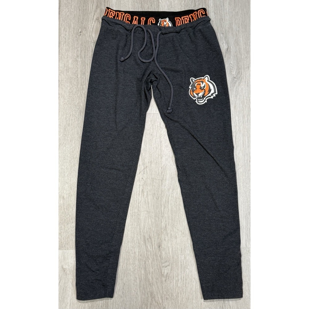 NFL Cincinnati Bengals Jogger Sweatpants Women's S Charcoal Gray Orange Logo